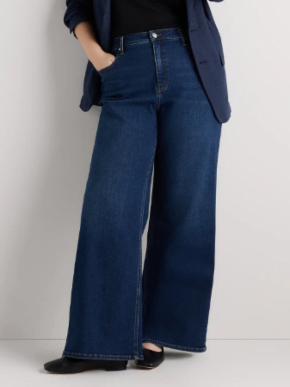 New Women's Bella Stretch Wide Leg Jeans 30" Midnight Blue - 32/30 - Retail $60